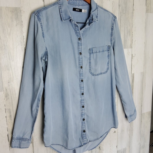 BDG Tops - BDG chambray button up blouse